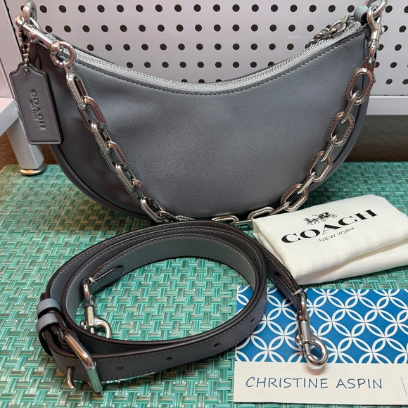 COACH Mira Shoulder Bag/Crossbody Bag CM583 Grey Blue - Picture 1 of 7